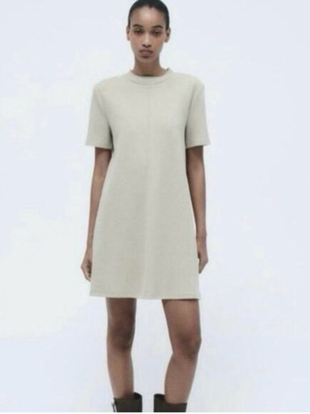 ZARA Black Short-Sleeve Minimal dress